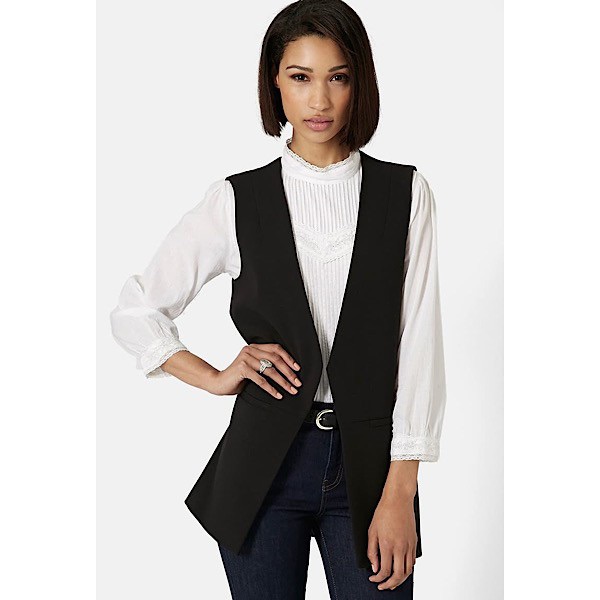 Topshop ‘Molly’ Longline Open Front Vest